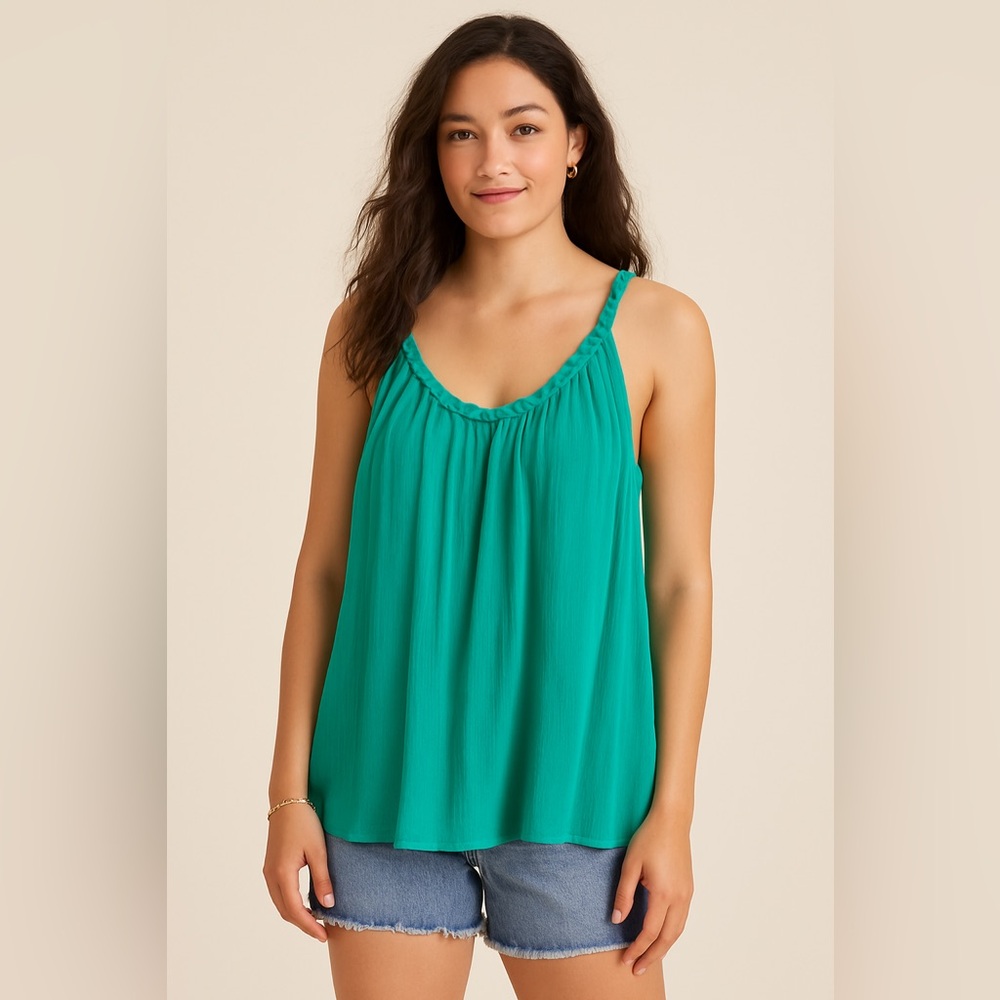 Mossimo Supply Co. Women's XS Teal Flowy
Y2K Revival Boho Tank Top